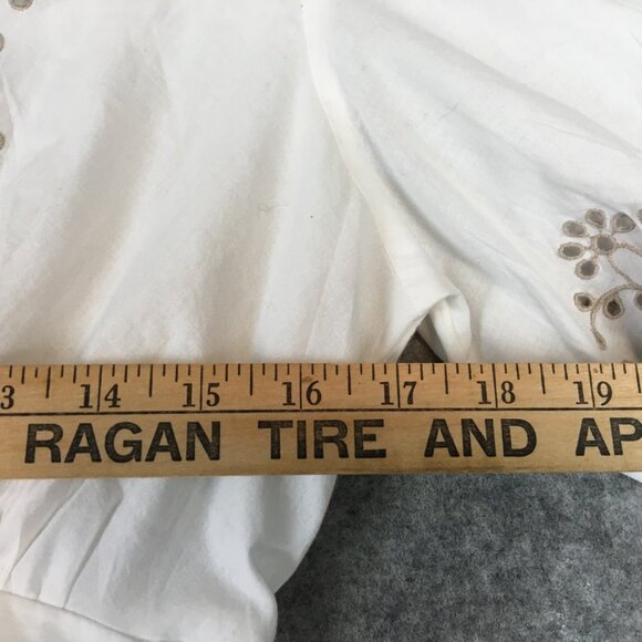 River Island London Dress 12 Cottage Boho Short Sleeve Mini Fit Flare Embroidery - Picture 8 of 16